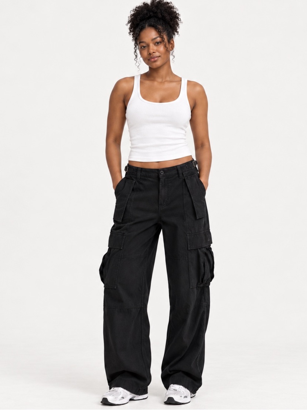 TNA Supply Cargo Pants Black SoftSupply Cotton Utility Size 8